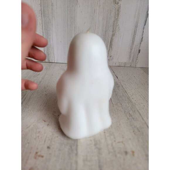 Vintage wax ghost candle pumpkin Halloween home decor figure - Picture 4 of 6